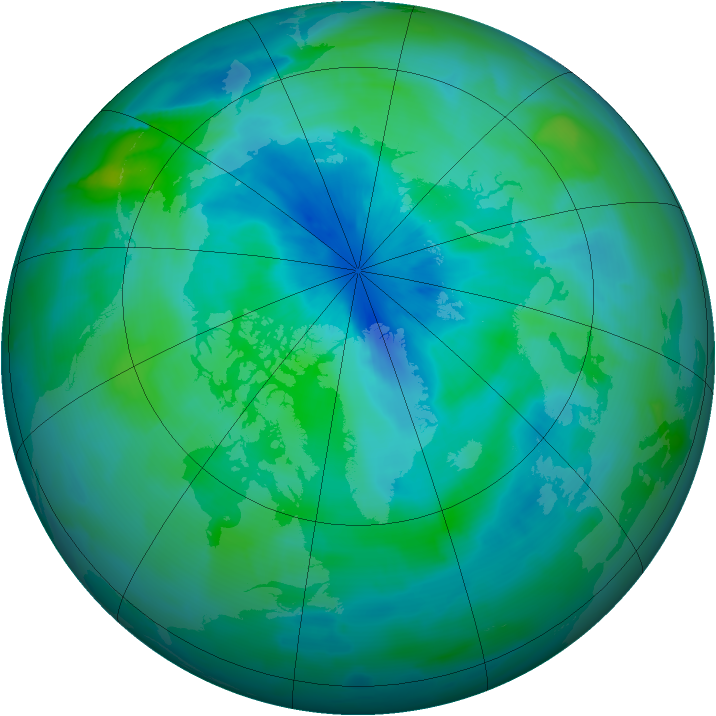 Arctic ozone map for 15 September 2012